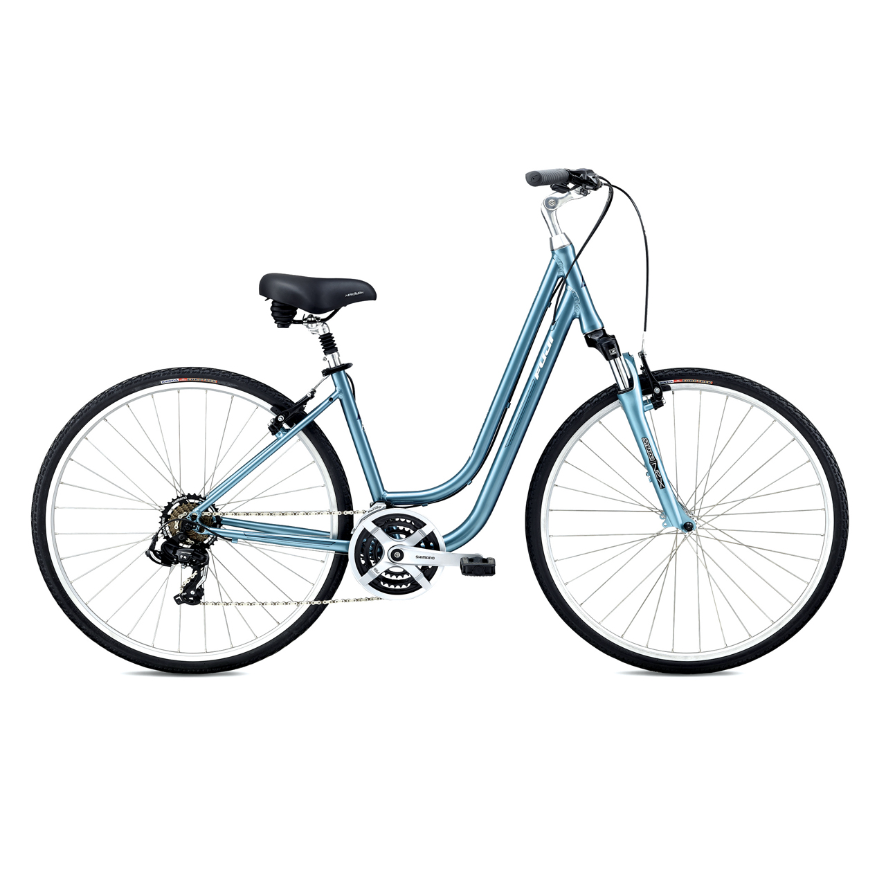 دوچرخه شهری فوجی Crosstown 2.1 LS رنگ آبی روشن 2018