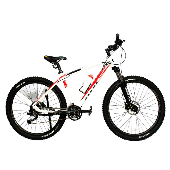 دوچرخه کوهستان برند جاوا مدل saetta 27s سایز 27.5 رنگ سفید/ مشکی/ قرمز