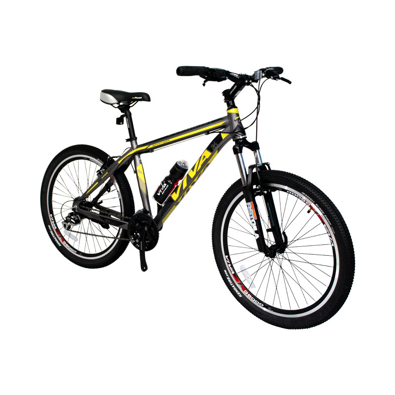 دوچرخه کوهستان برند ویوا مدل viva element سایز 26 رنگ خاکستری/ زرد
