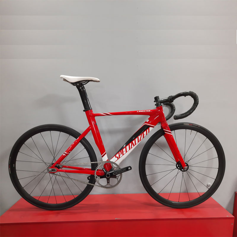 دوچرخه پیست اسپشیالایزد Langster سایز فریم 28 و سایز طوقه 52 رنگ قرمز سفید - کارکرده
